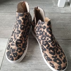 Steve Madden Womens Claud CLUD01S1 Brown Black Leopard Print Ankle Bootie